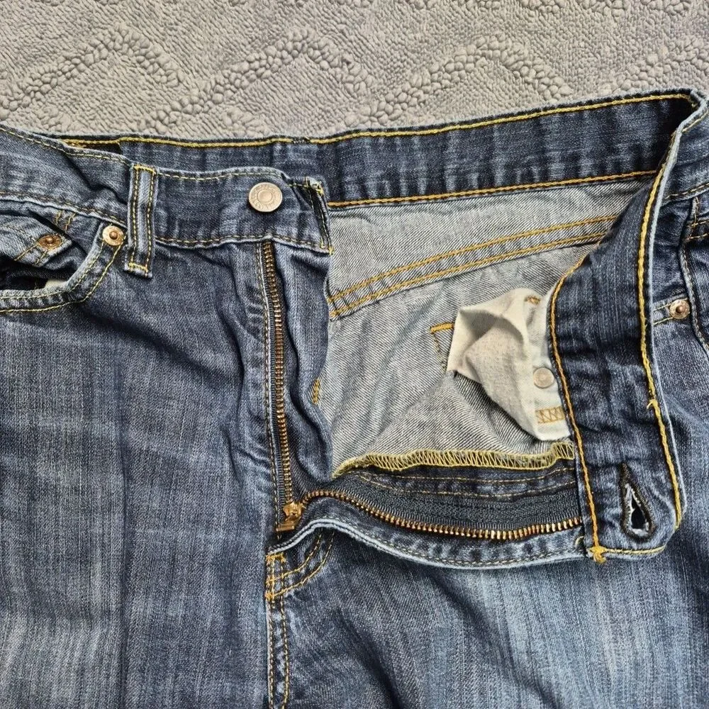 Levis 514 Mens Blue Jeans Size 34x34 Straight Leg Denim Pants Medium Dark Wash